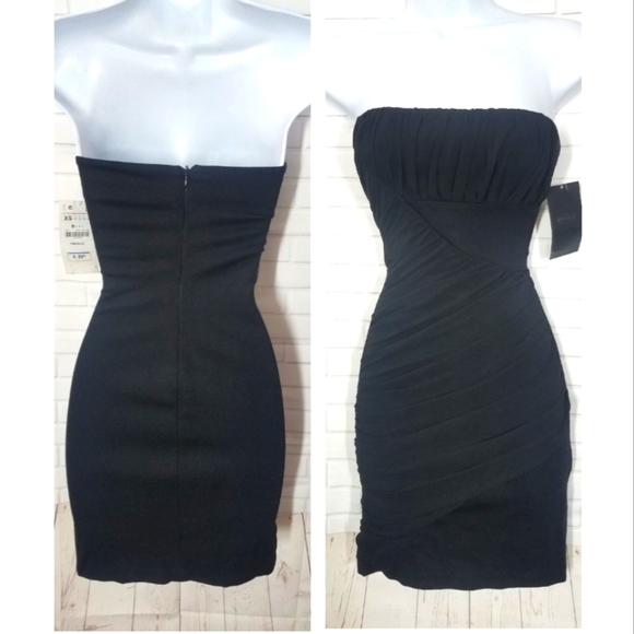 Zara Dresses & Skirts - Zara Trafaluc Black Strapless Club Dress